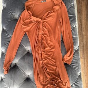 Brown button up dress